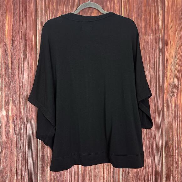 Lou & Grey Loft Womens Shirt Signaturesoft V-Neck Dolman Black Top Size Large - Picture 3 of 4